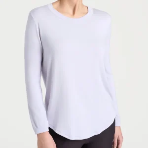 Maglietta girocollo con manica lunga in Eco Viscosa - Thistle