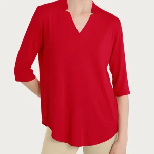 Maglietta con scollo a V in Viscosa Summer - Salsa