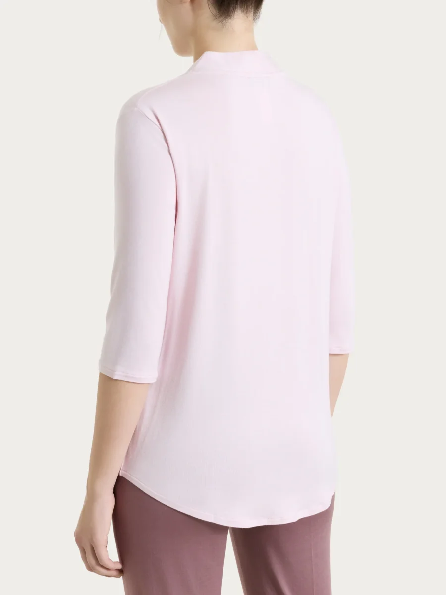 Maglietta con scollo a V in Viscosa Summer - Pale Lilac - immagine 3