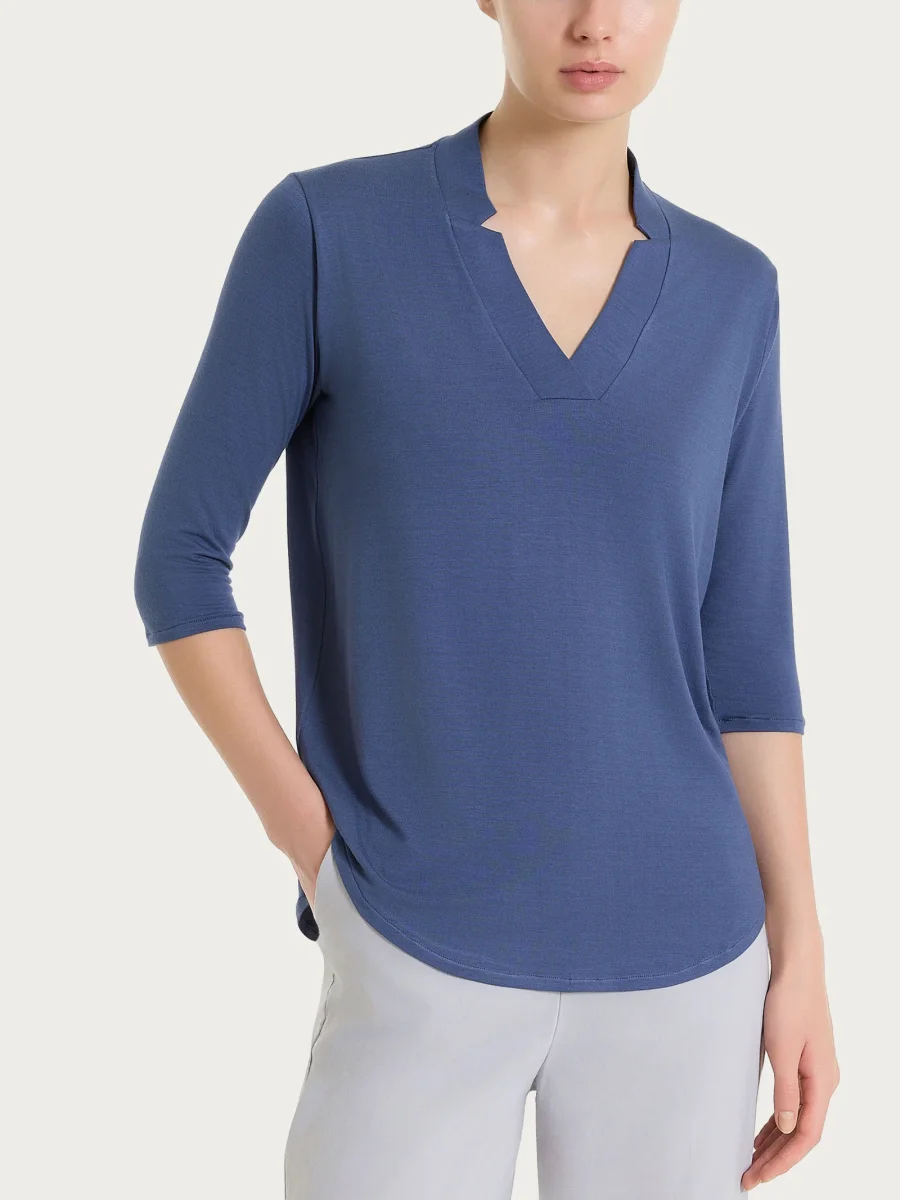 Maglietta con scollo a V in Viscosa Summer - Oceana - immagine 2