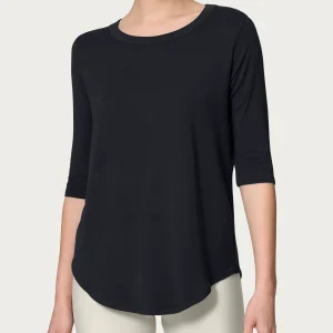 Maglietta girocollo in Viscosa Summer - Nero