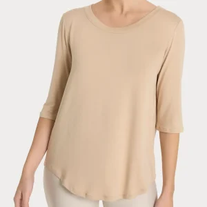 Maglietta girocollo in Viscosa Summer - Irish Cream