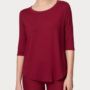 Maglietta girocollo in Viscosa Summer - Tibetan Red