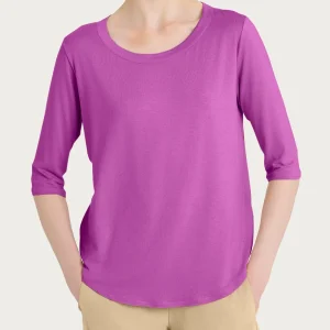 Maglietta girocollo in Viscosa Summer - Cattleya Orchid