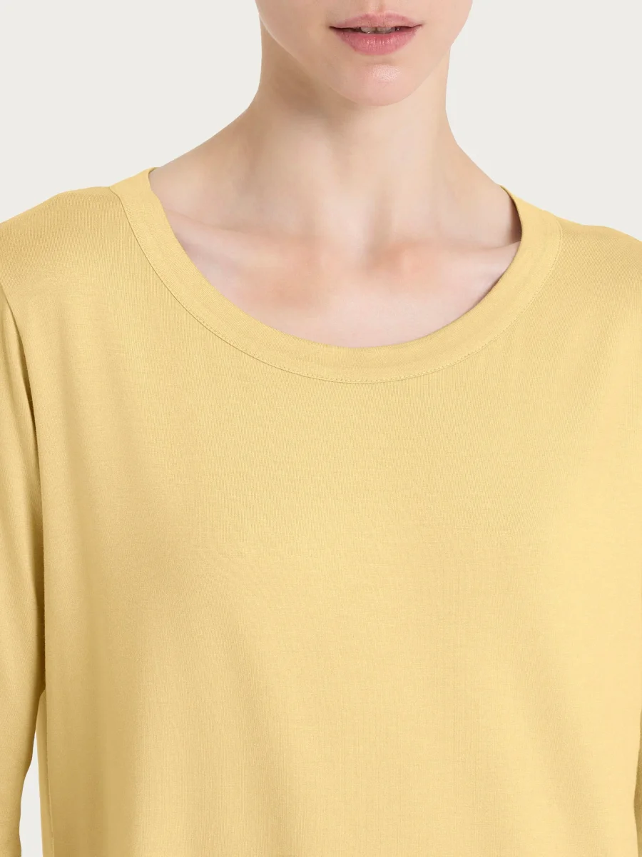 Maglietta girocollo in Viscosa Summer - Pale Banana - immagine 4