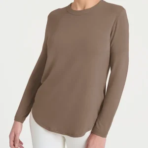 Maglietta a girocollo chiuso in Eco Viscosa - Pine Bark