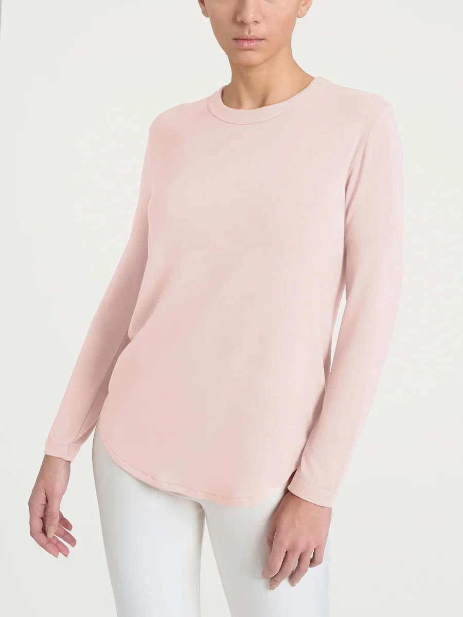 Maglietta a girocollo chiuso in Eco Viscosa - Cameo Rose - immagine 2