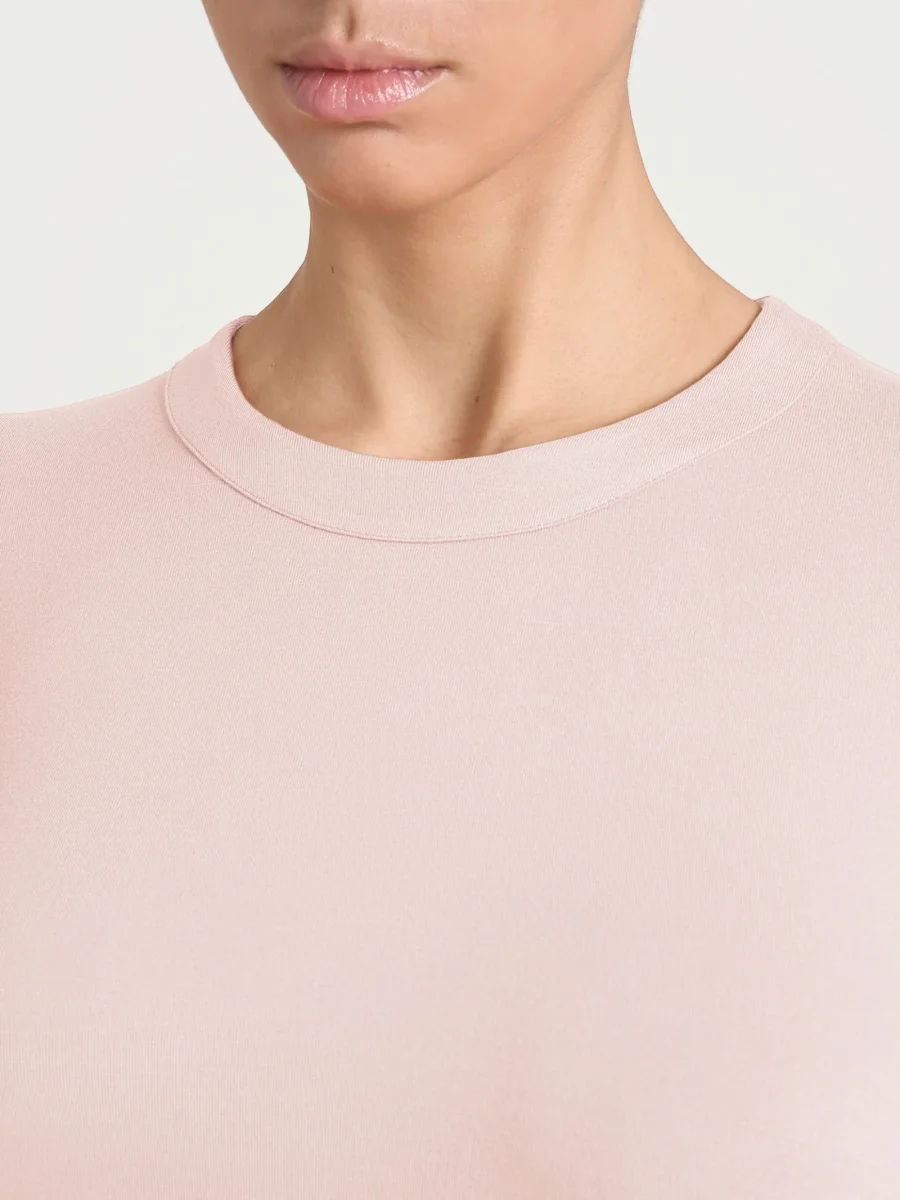 Maglietta a girocollo chiuso in Eco Viscosa - Cameo Rose - immagine 4
