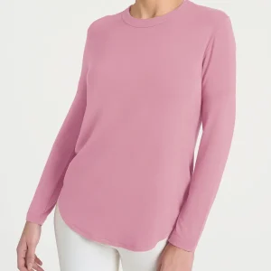 Maglietta a girocollo chiuso in Eco Viscosa - Lilas