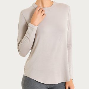 Maglietta a girocollo chiuso in Eco Viscosa - String