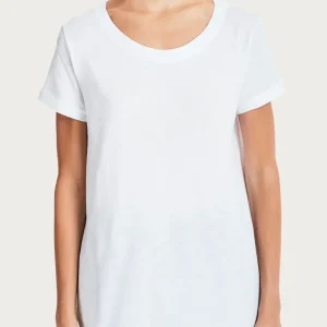 T-shirt girocollo in slub jersey di cotone - Bianco