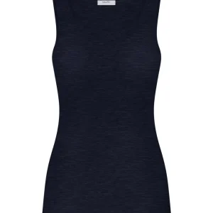 Wonderwool - Canottiera in costina di lana ultrafine - Blu/Navy