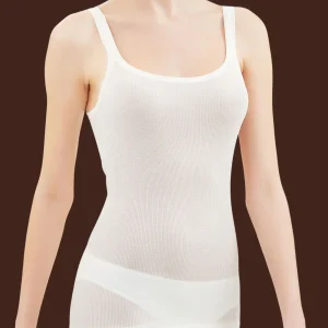 Wonderwool - Top in costina di lana ultrafine - B.co Seta