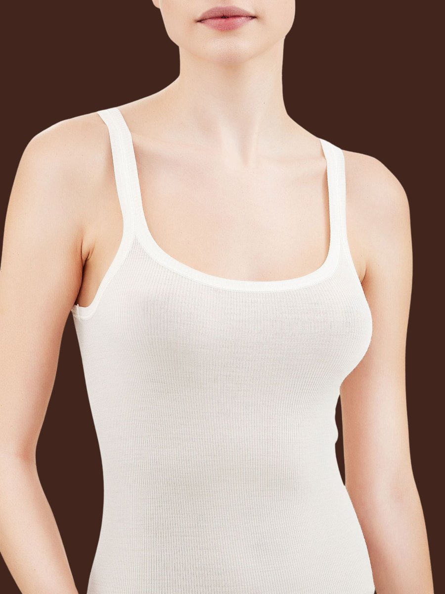 Wonderwool - Top in costina di lana ultrafine - B.co Seta - immagine 4