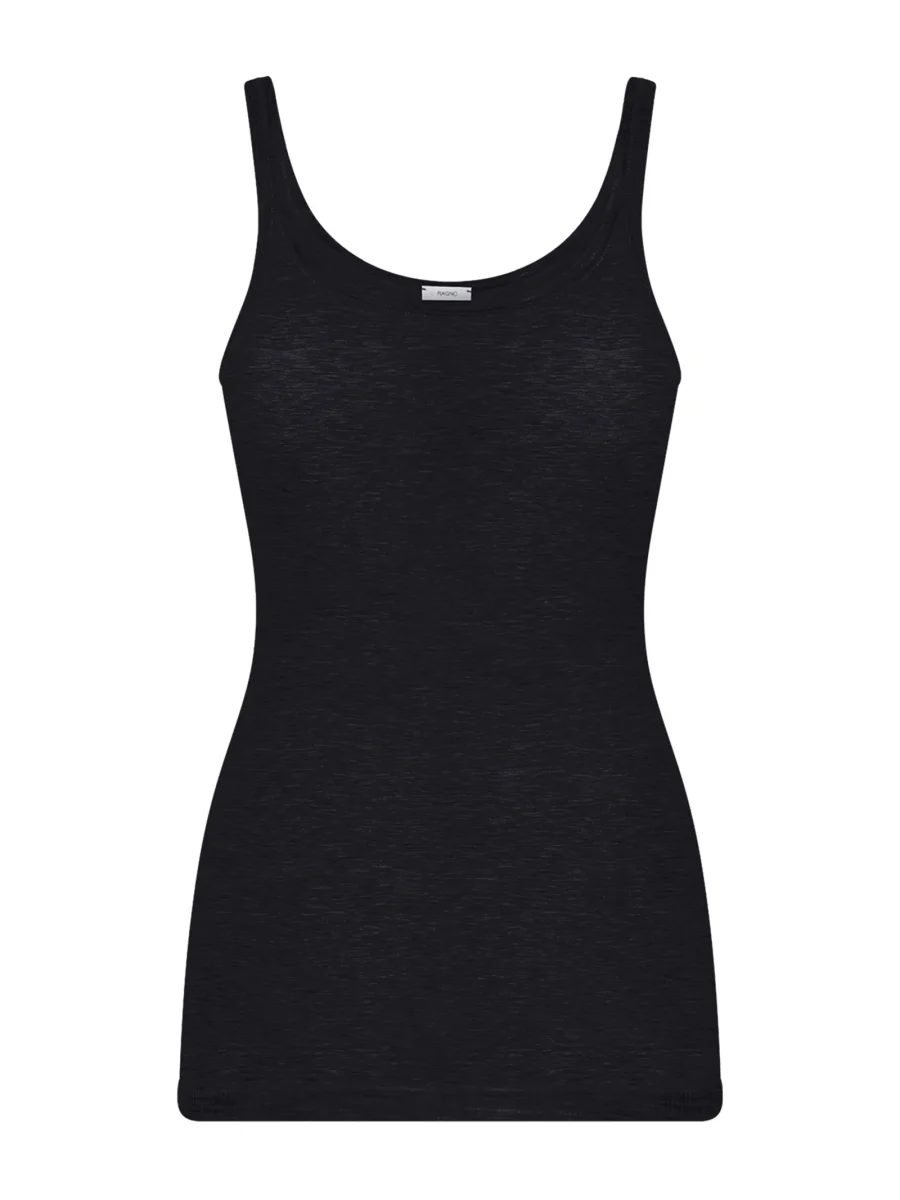 Wonderwool - Top in costina di lana ultrafine - Nero