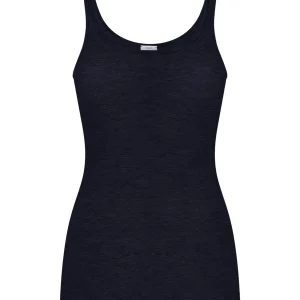Wonderwool - Top in costina di lana ultrafine - Blu/Navy