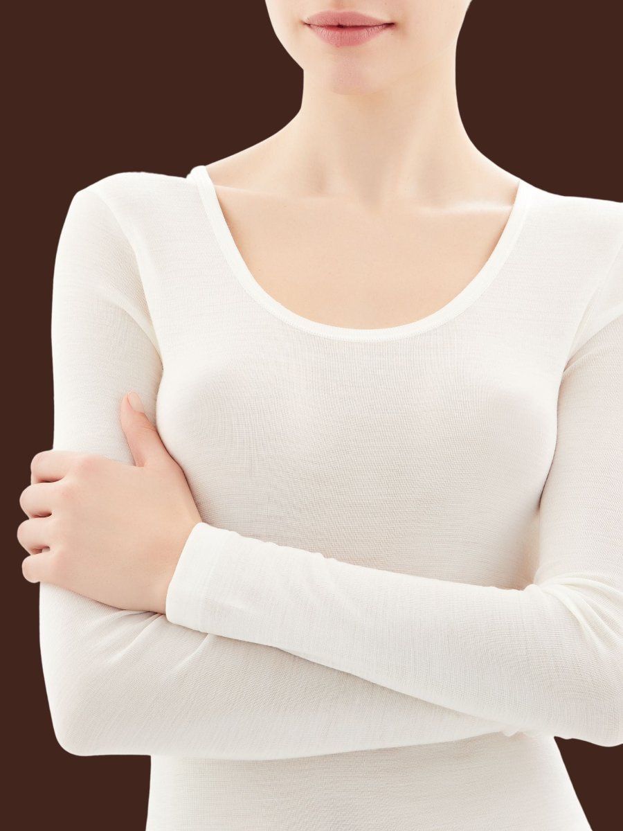 Wonderwool - Maglietta manica lunga in lana ultrafine - B.co Seta - immagine 5