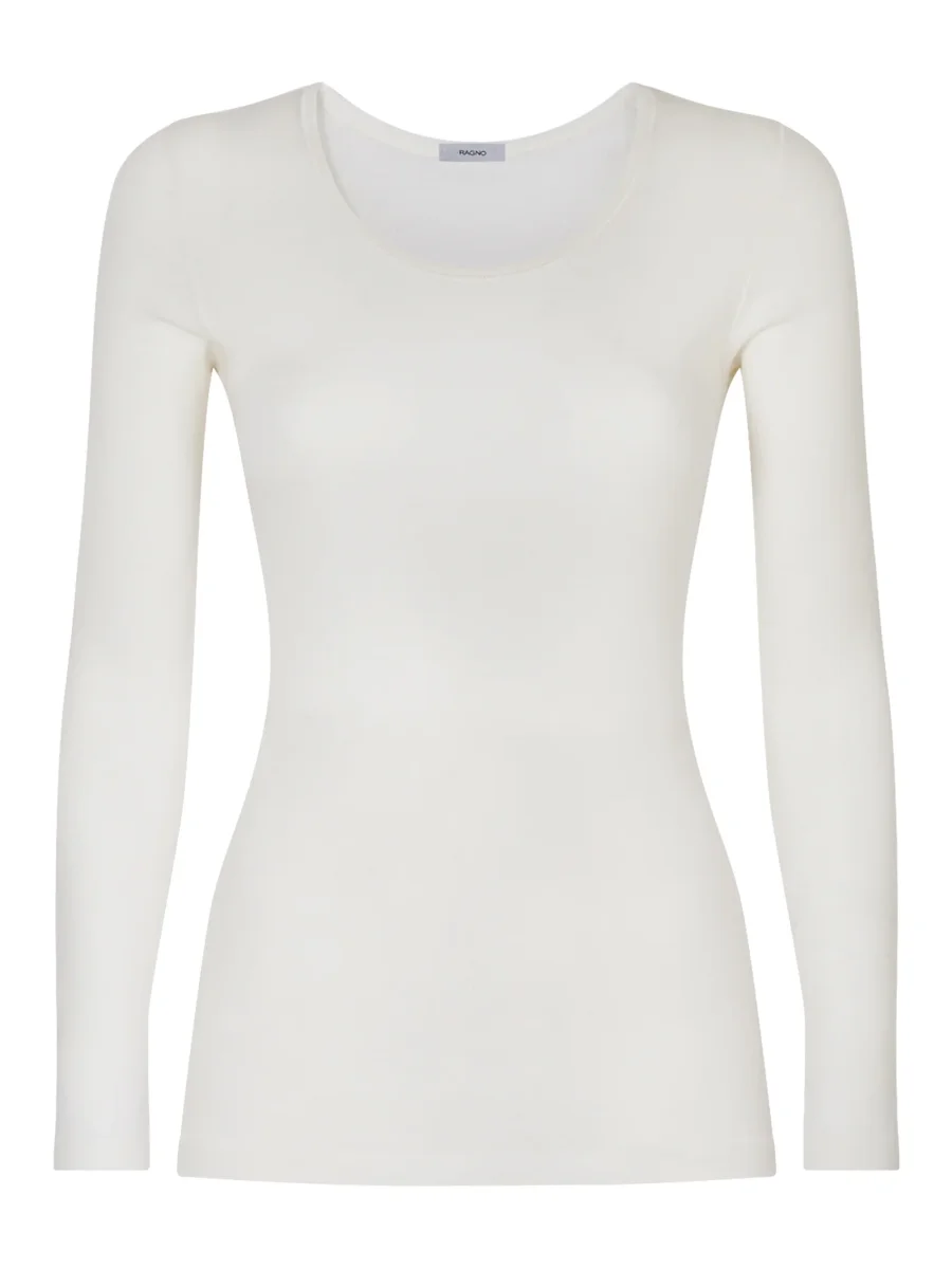 Wonderwool - Maglietta manica lunga in lana ultrafine - B.co Seta - immagine 2