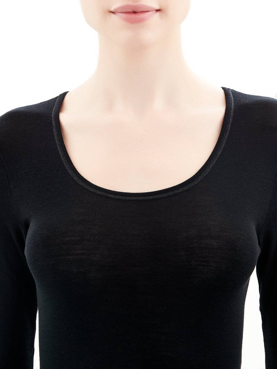 Wonderwool - Maglietta manica lunga in lana ultrafine - Nero - immagine 5