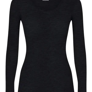 Wonderwool - Maglietta manica lunga in lana ultrafine - Nero