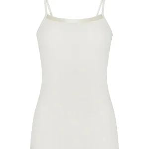 Wonderwool - Top in lana ultrafine con profili in raso - B.co Seta