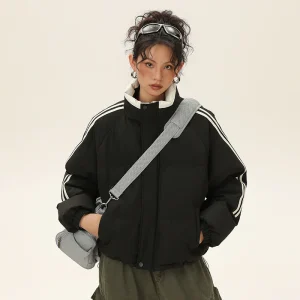 Cappotto Imbottito da Donna per il Pendolarismo Invernale Giacca Calda a Maniche Corte per l'Uso Quotidiano