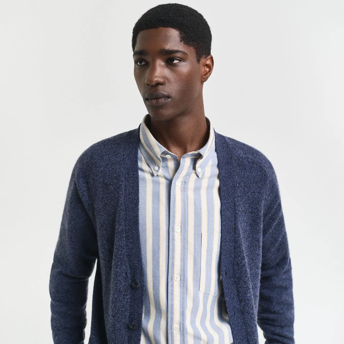 Cardigan con bottoni in misto lana mélange - immagine 5