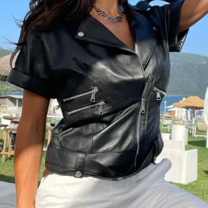 Souvenir - Chiodo in pelle mezza manica - Art. T35Y0056