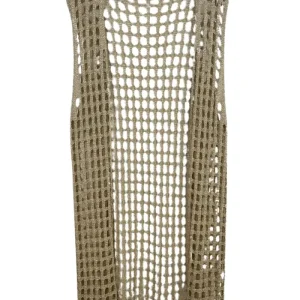 Red Carpet Roma - Gilet lungo oro traforato - 23718RAH