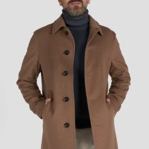 Cappotto In Cashmere cammello tessuto Loro Piana