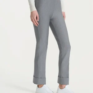 Pantalone slim dritto in Compact - Grigio Mel.