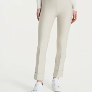 Pantalone slim dritto in Compact - Champignon