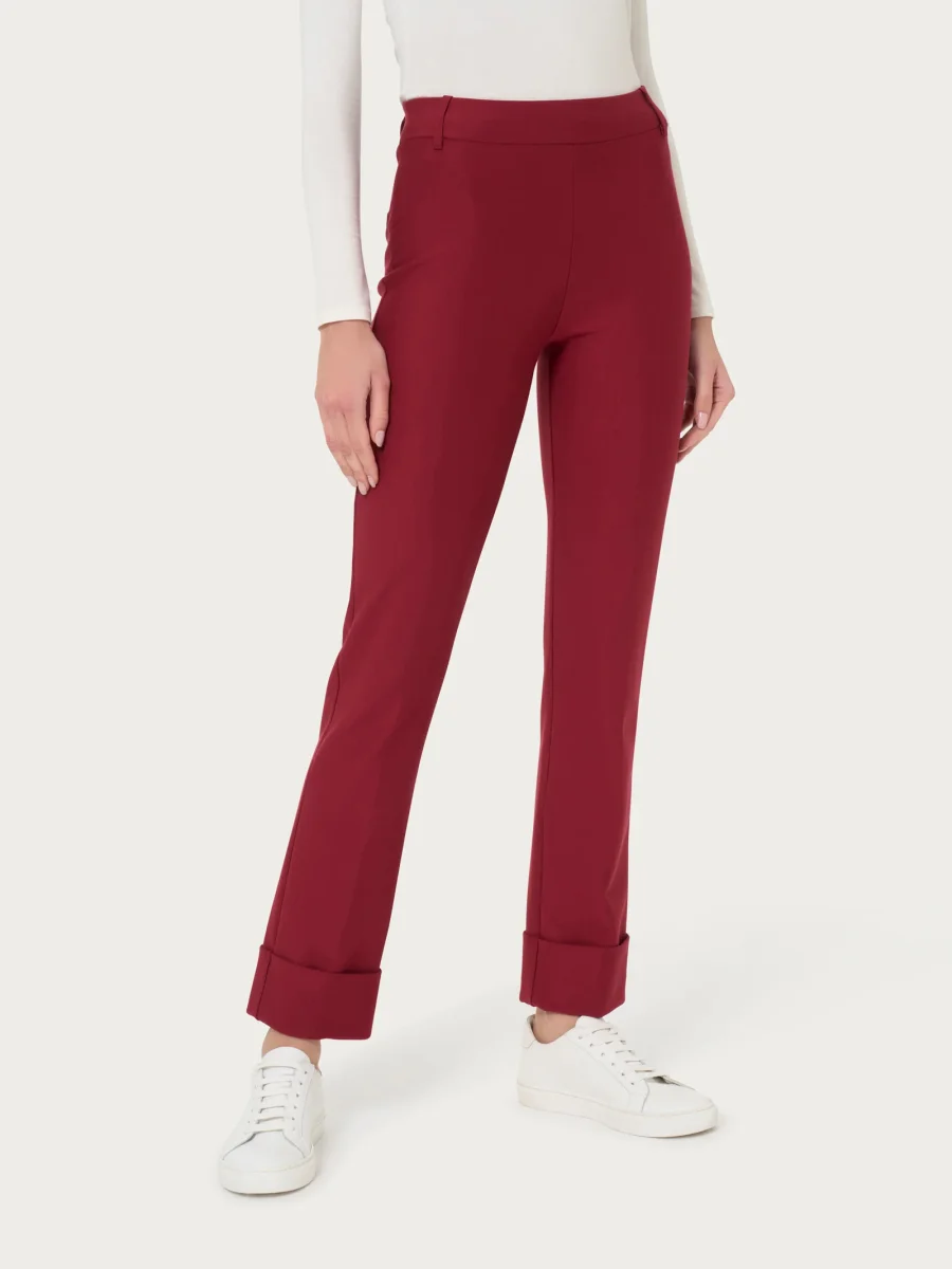 Pantalone slim dritto in Compact - Tibetan Red - immagine 2
