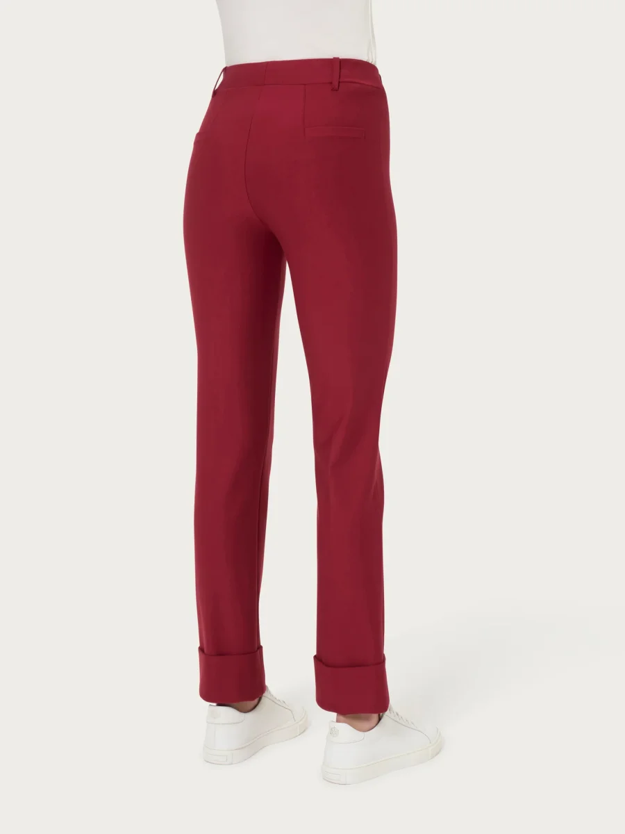 Pantalone slim dritto in Compact - Tibetan Red - immagine 3