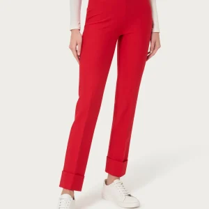 Pantalone slim dritto in Compact - Salsa