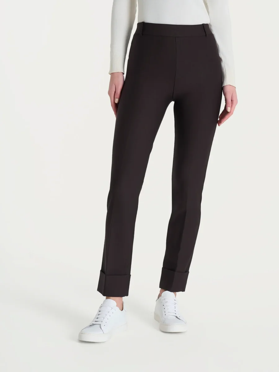 Pantalone slim dritto in Compact - Chocolate Torte - immagine 2