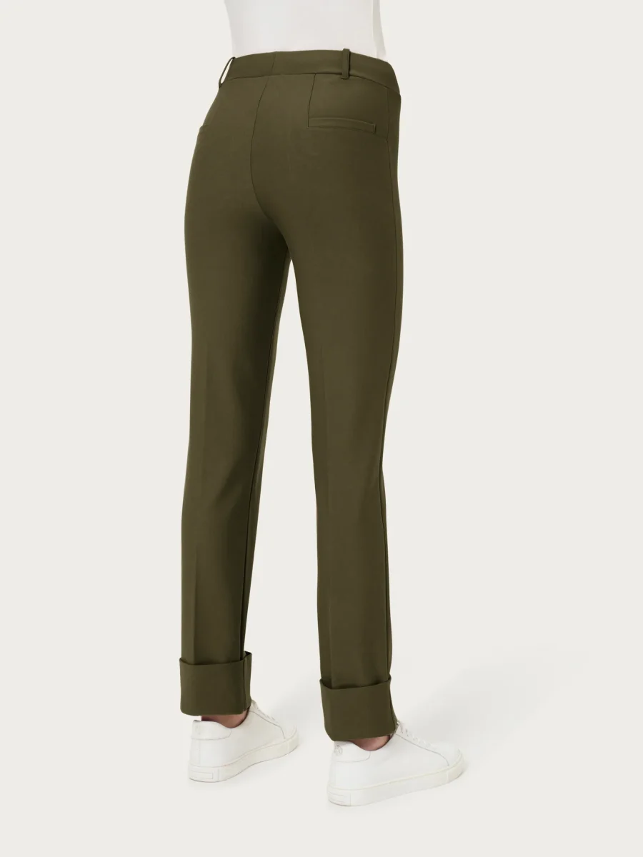 Pantalone slim dritto in Compact - Dark Olive - immagine 3