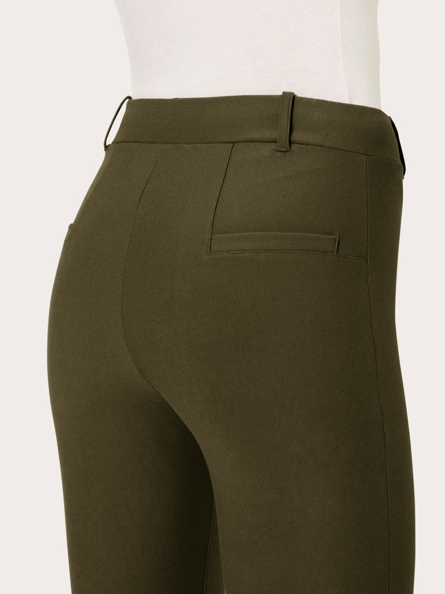 Pantalone slim dritto in Compact - Dark Olive - immagine 4