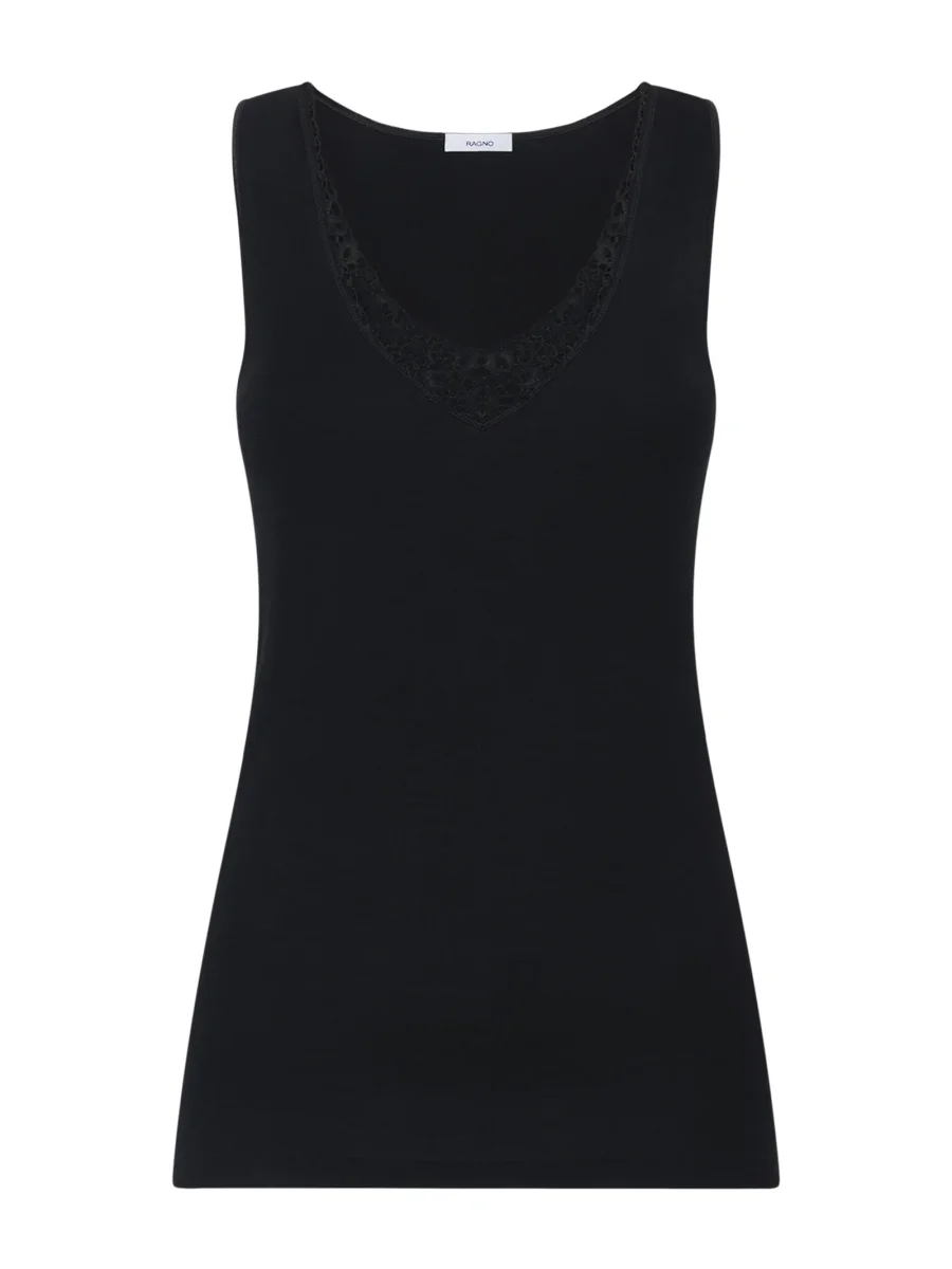 Sintonia - Canottiera in tessuto doubleface - Nero