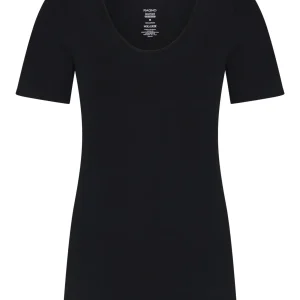 Caldo cotone - Maglietta in caldo cotone felpato - Nero