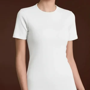 Maglietta con girocollo chiuso in Thermo Cotton - Bianco