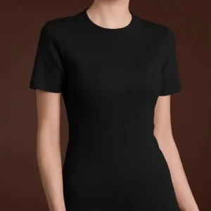 Maglietta con girocollo chiuso in Thermo Cotton - Nero