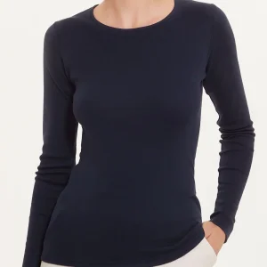 Maglietta girocollo in Thermo Cotton - Bleu