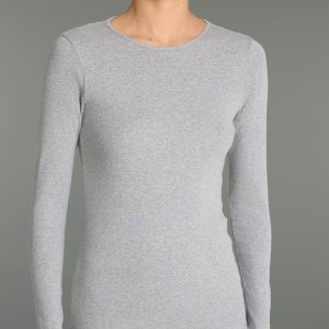 Maglietta girocollo in Thermo Cotton - Argento Mel.