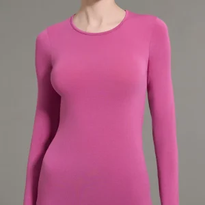 Maglietta girocollo in Thermo Cotton - Red Violet