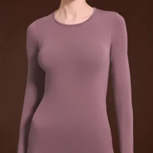 Maglietta girocollo in Thermo Cotton - Lilas