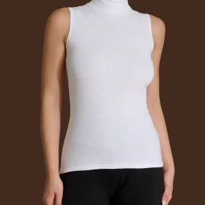 Smanicato a collo alto in Thermo Cotton - Bianco