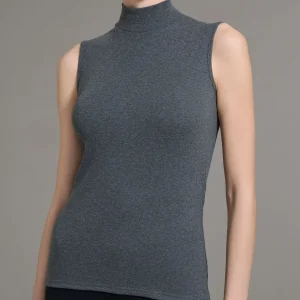 Smanicato a collo alto in Thermo Cotton - Piombo Mel.