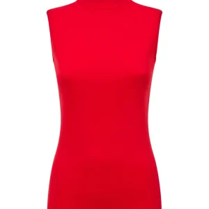 Smanicato a collo alto in Thermo Cotton - Rosso