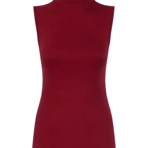 Smanicato a collo alto in Thermo Cotton - Granata